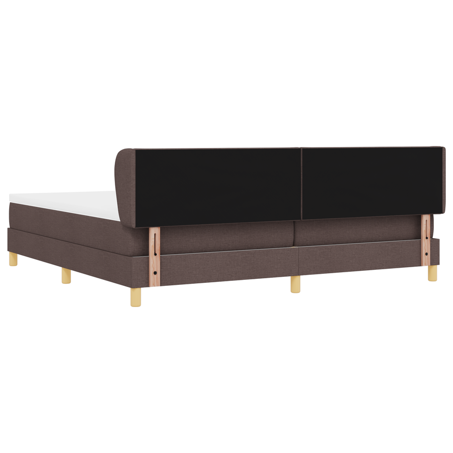 Boxspringbed met matras stof donkerbruin 200x200 cm