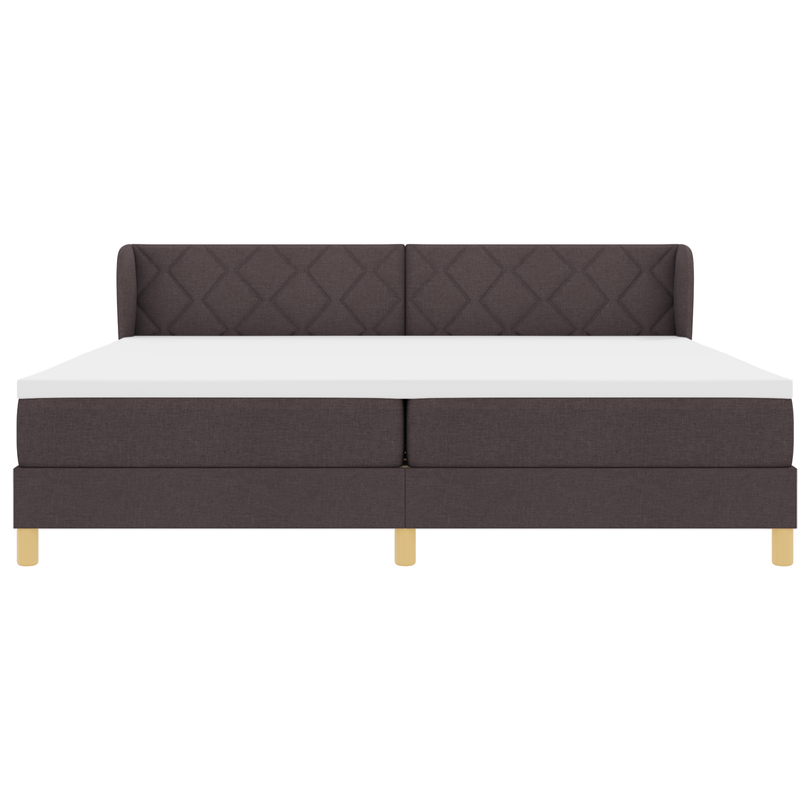 Boxspringbed met matras stof donkerbruin 200x200 cm