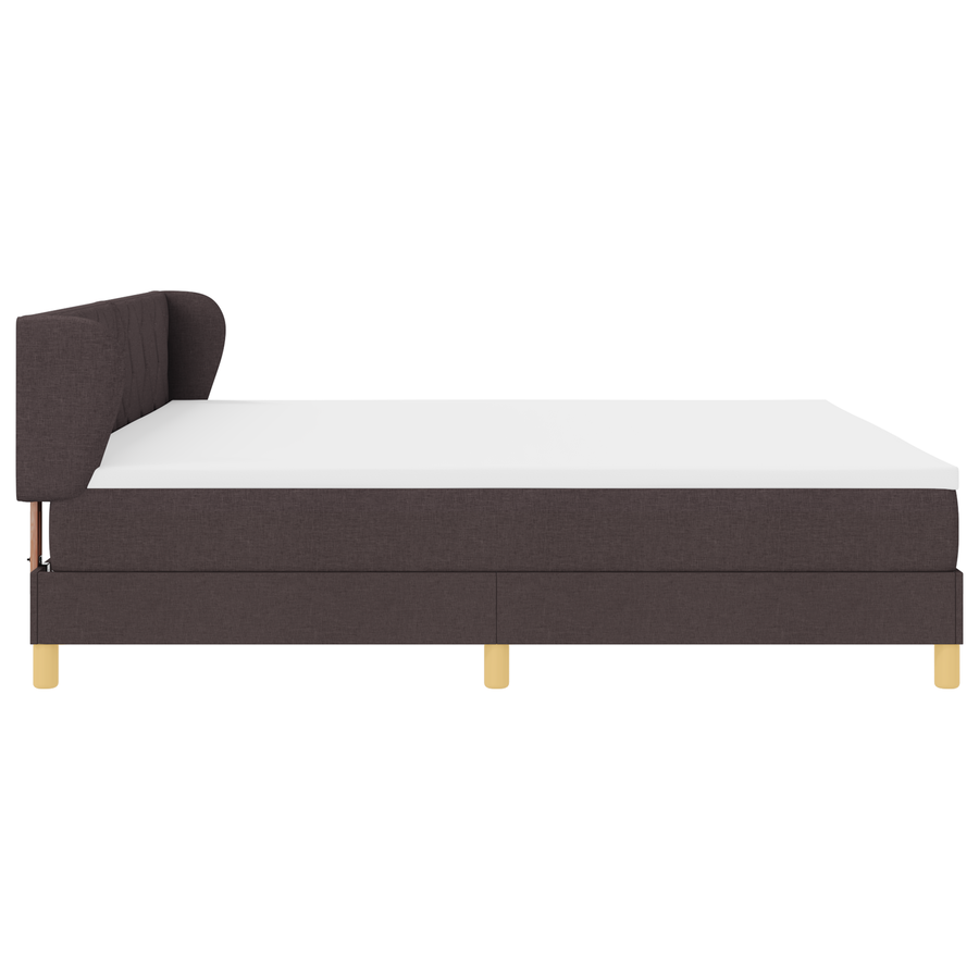 Boxspringbed met matras stof donkerbruin 200x200 cm