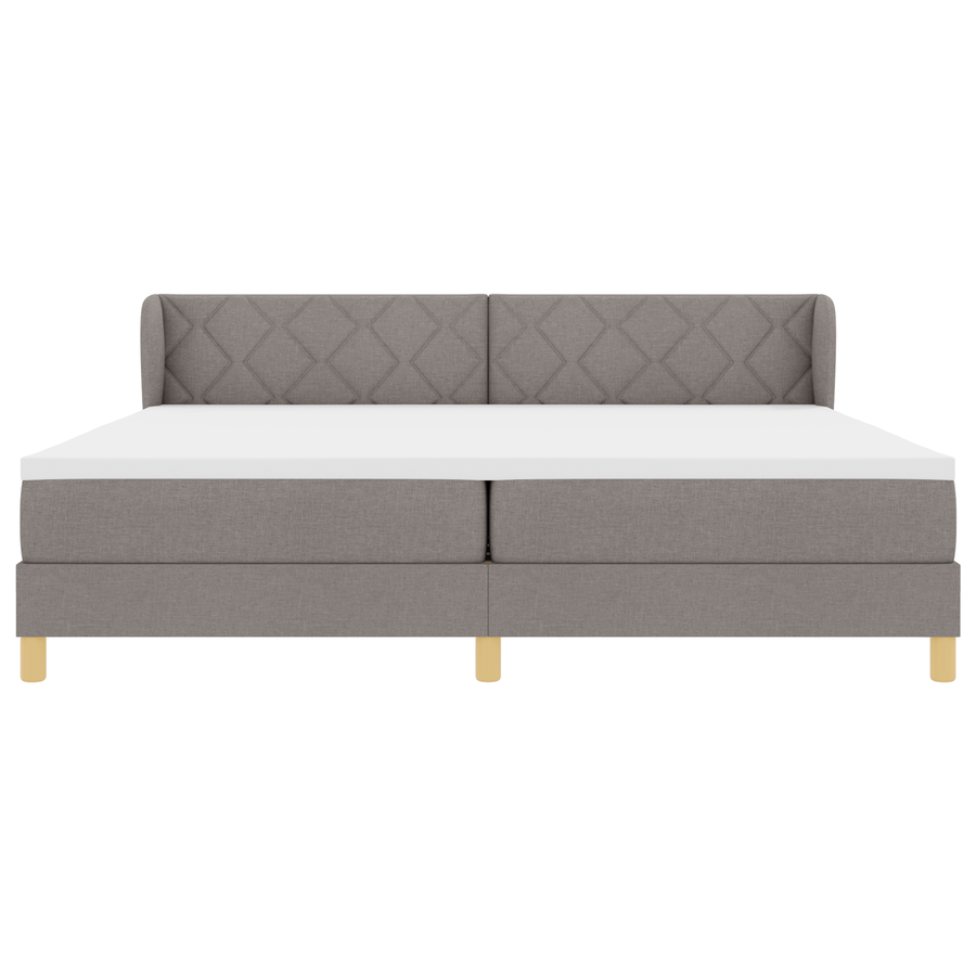 Boxspringbed met matras stof taupe 200x200 cm