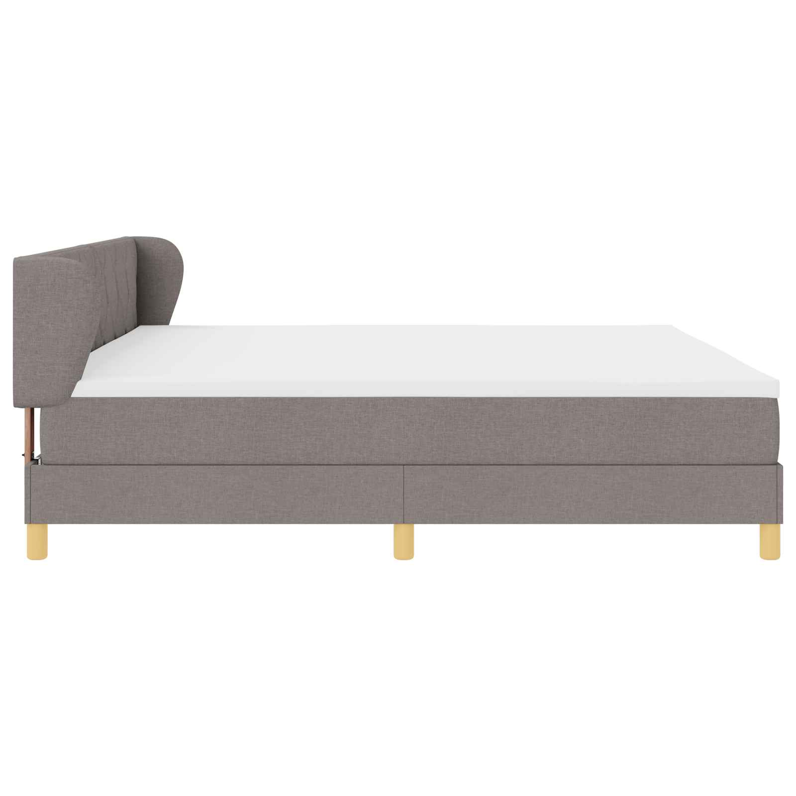 Boxspringbed met matras stof taupe 200x200 cm