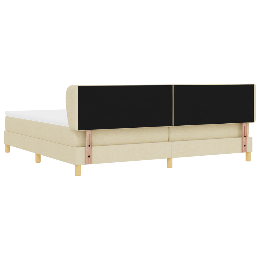 Boxspringbed met matras stof crèmekleurig 200x200 cm