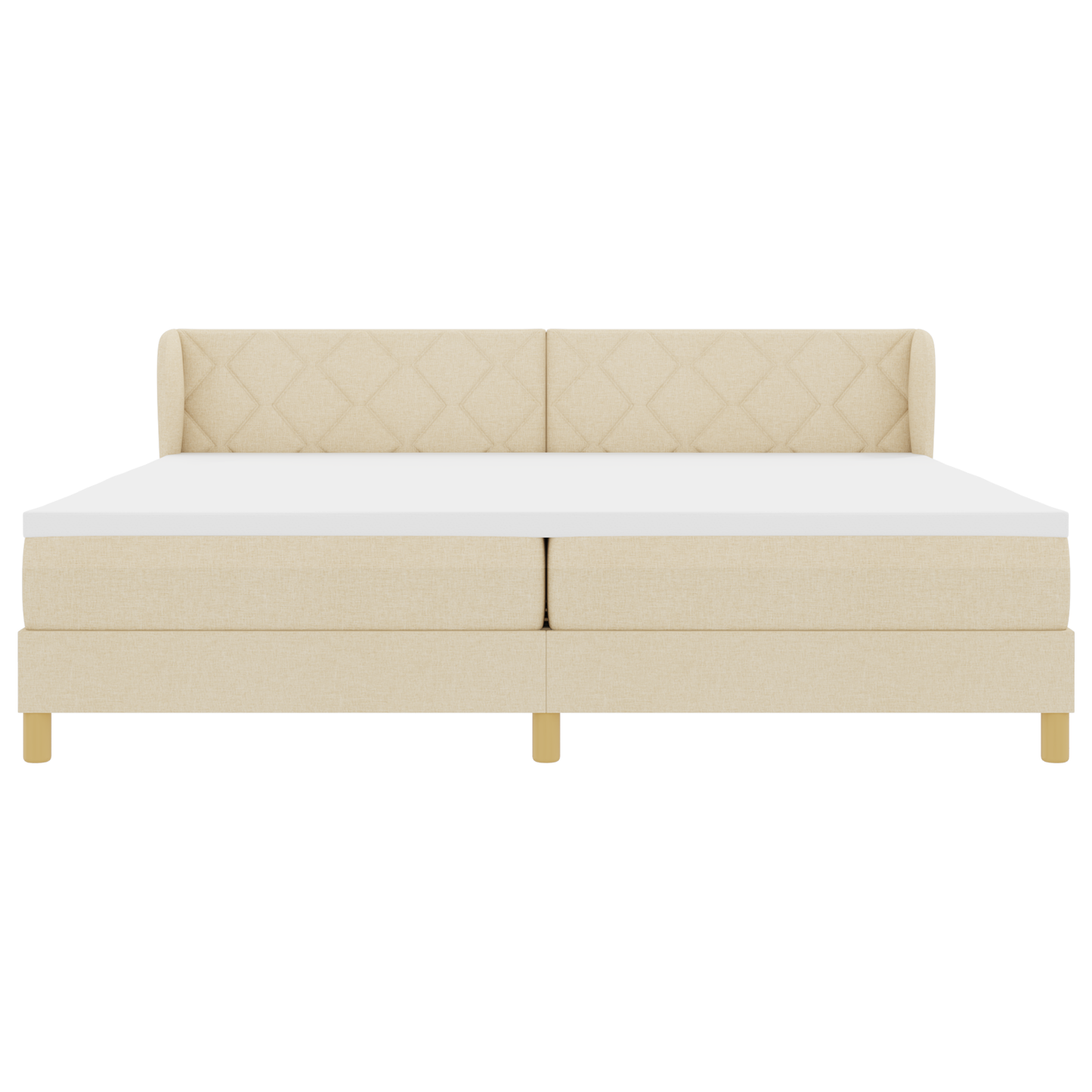 Boxspringbed met matras stof crèmekleurig 200x200 cm