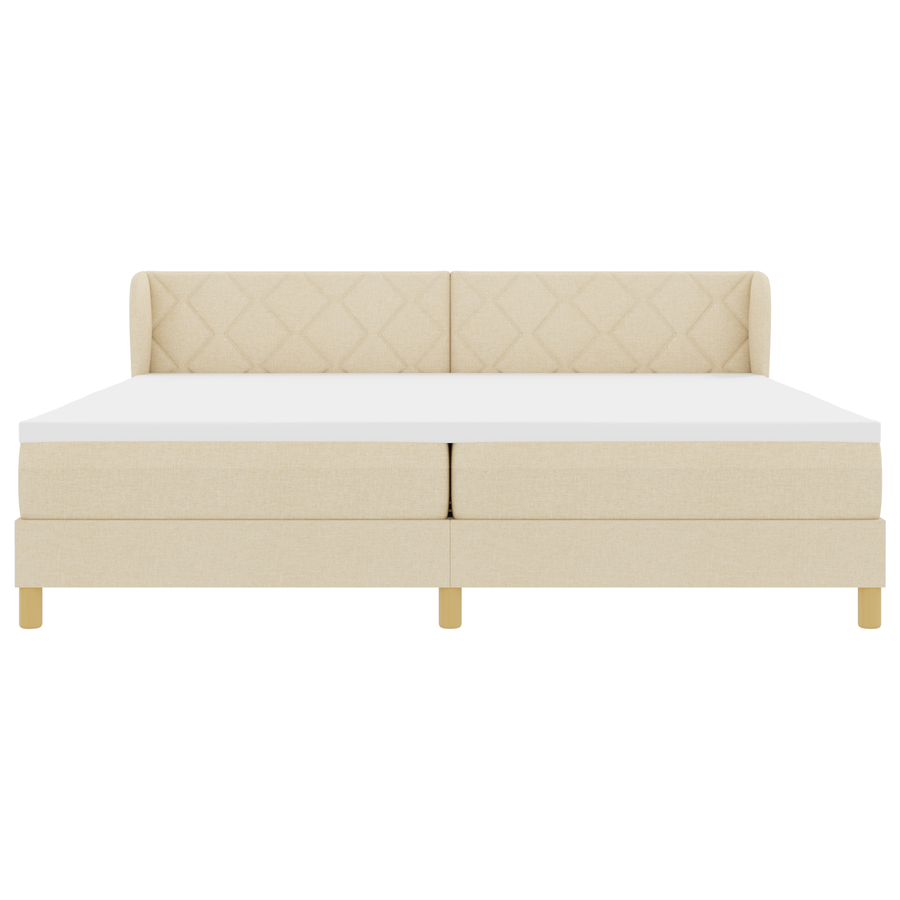 Boxspringbed met matras stof crèmekleurig 200x200 cm