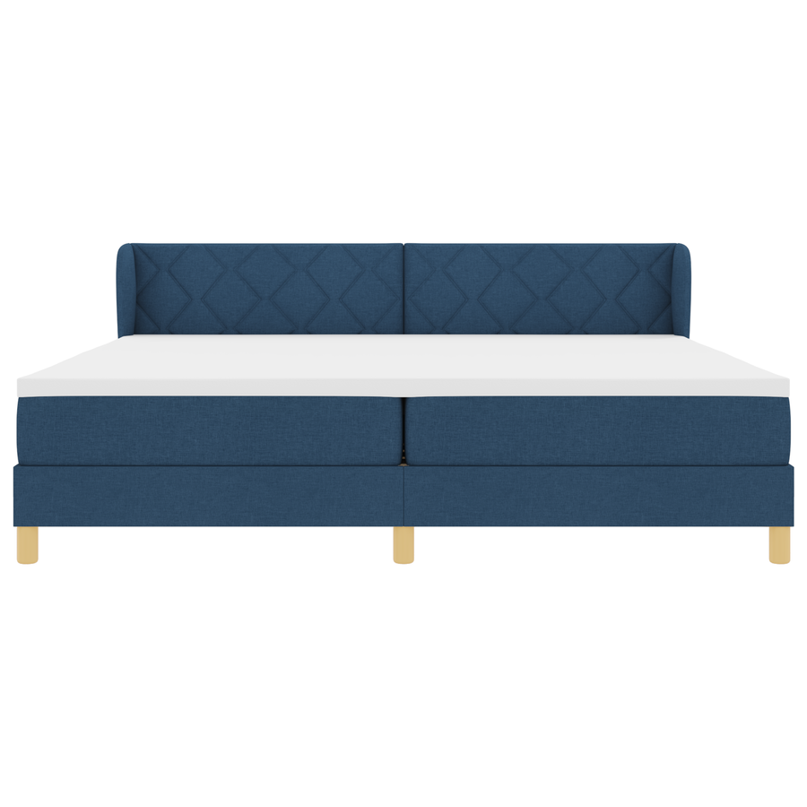 Boxspringbed met matras stof blauw 200x200 cm