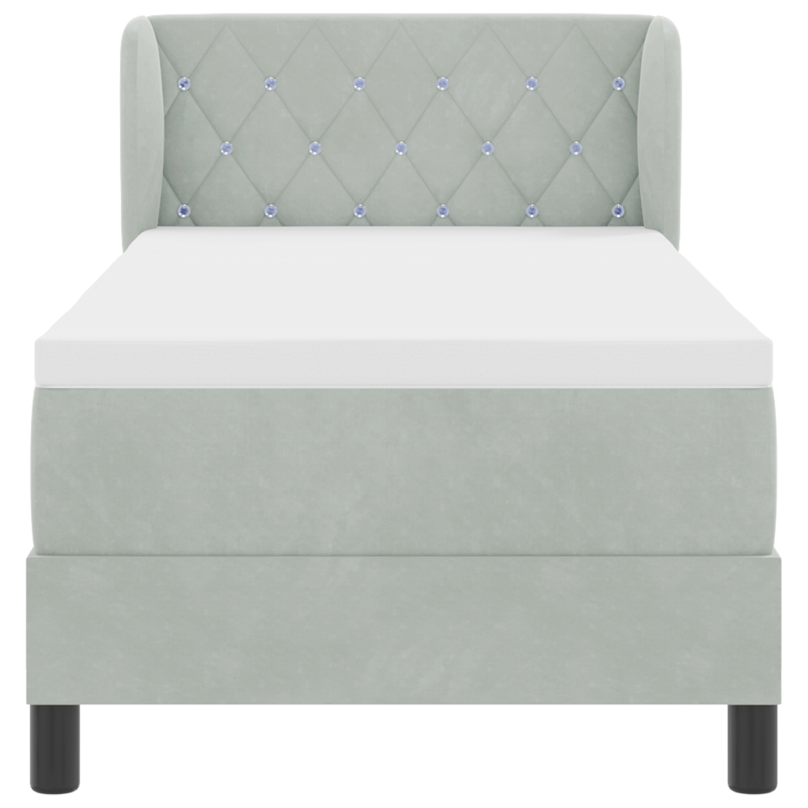 Boxspringbed met Matras Lichtgrijs 80x200 cm Fluweel