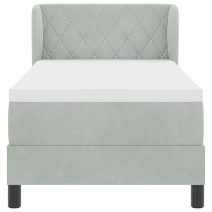 Boxspringbed met Matras Lichtgrijs 80x200 cm Fluweel
