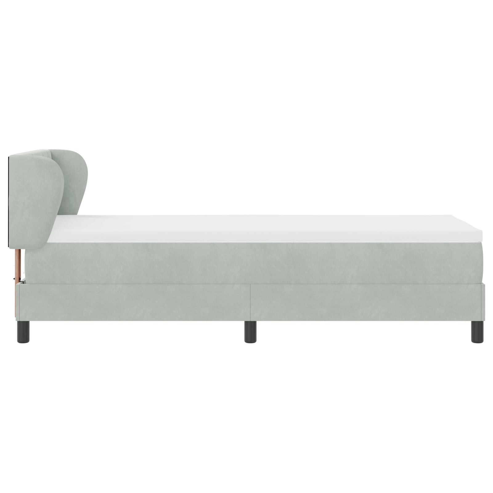 Boxspringbed met Matras Lichtgrijs 80x200 cm Fluweel