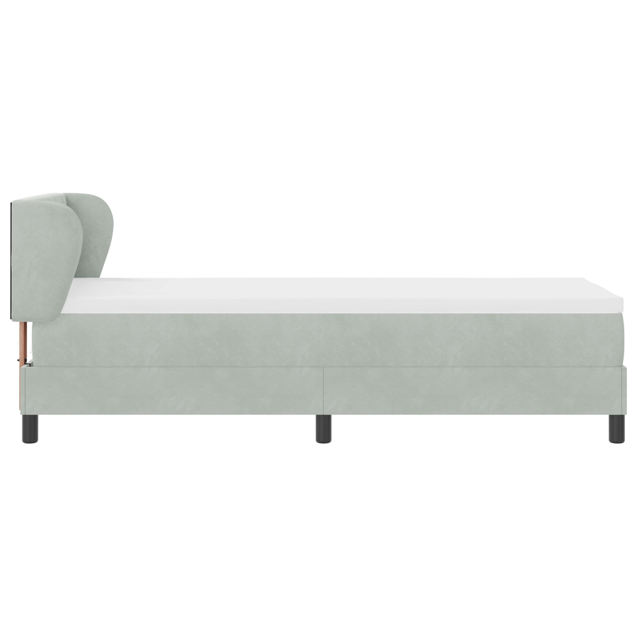 Boxspringbed met Matras Lichtgrijs 80x200 cm Fluweel