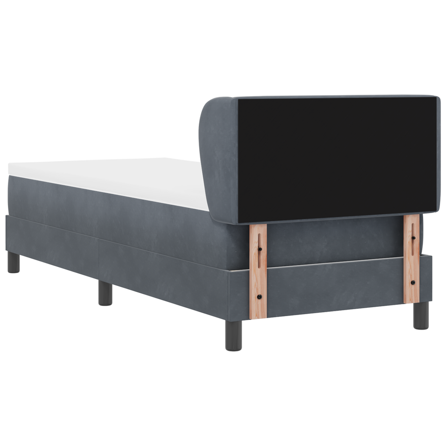 Boxspringbed met matras fluweel donkergrijs 80x200 cm