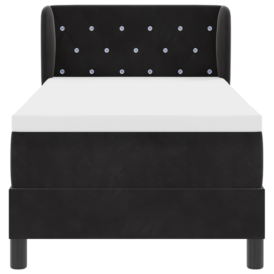 Boxspringbed met Matras Zwart 80x200 cm Fluweel