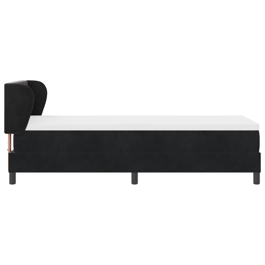 Boxspringbed met Matras Zwart 80x200 cm Fluweel