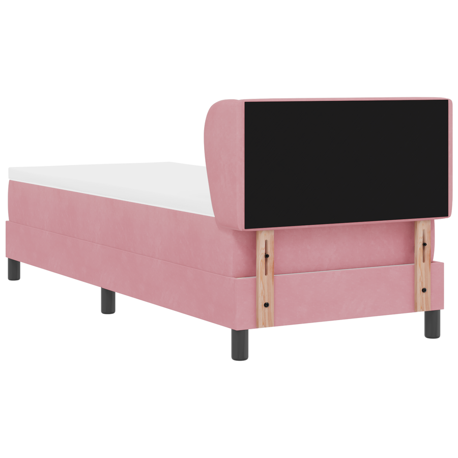 Boxspringbed met matras fluweel roze 80x200 cm