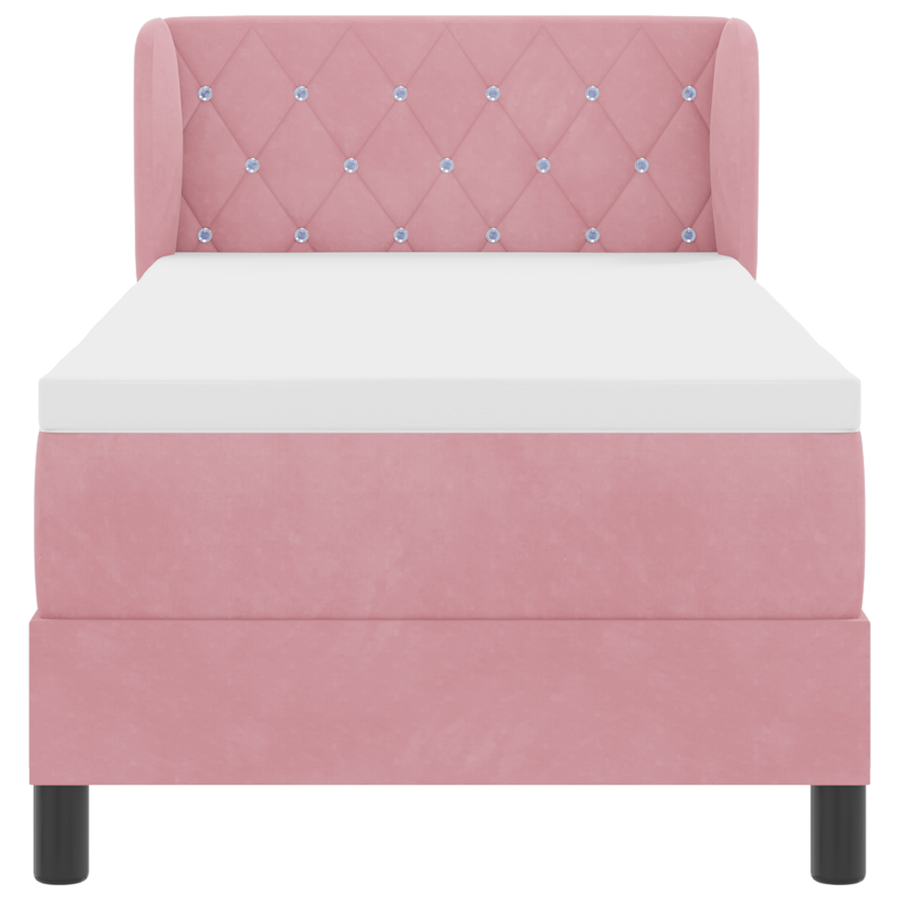 Boxspringbed met matras fluweel roze 80x200 cm