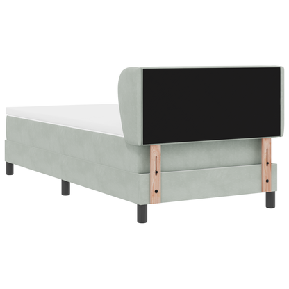 Boxspringbed met matras fluweel lichtgrijs 90x190 cm