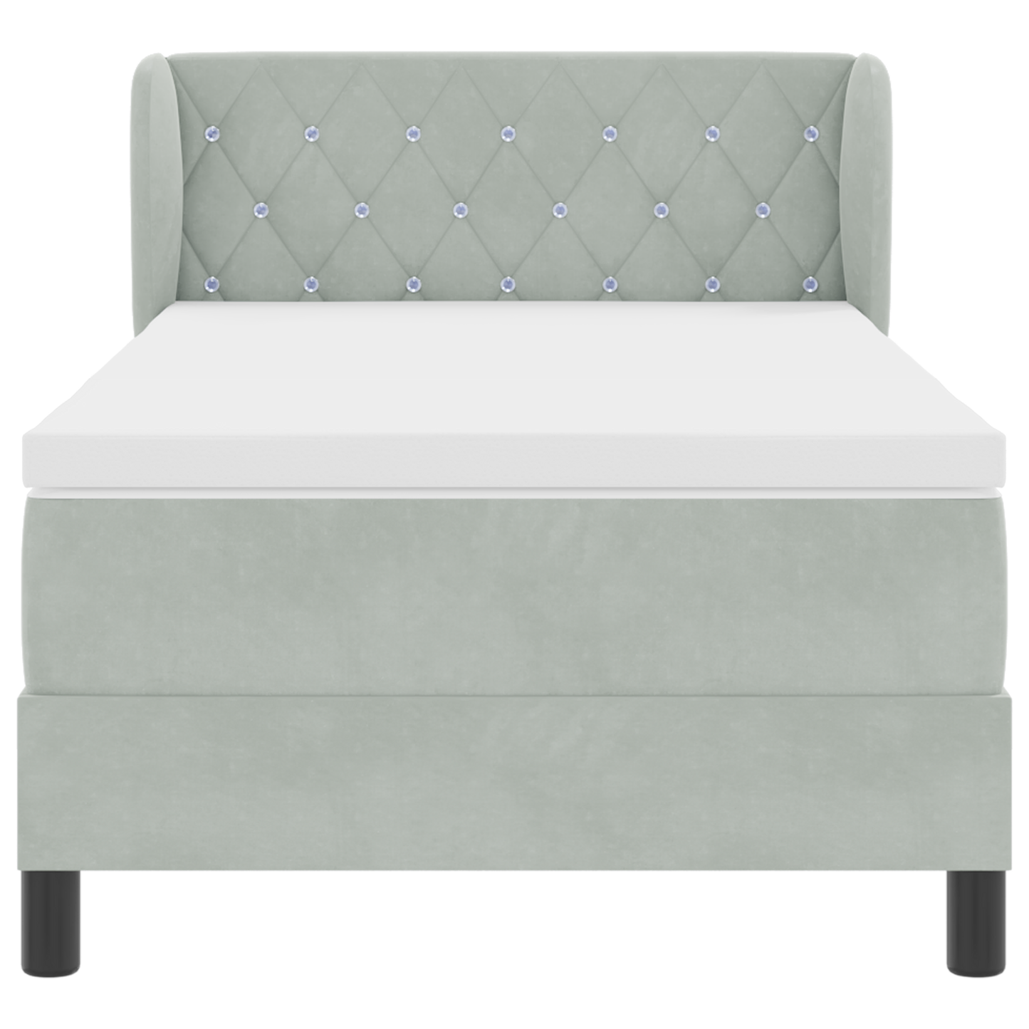 Boxspringbed met matras fluweel lichtgrijs 90x200 cm