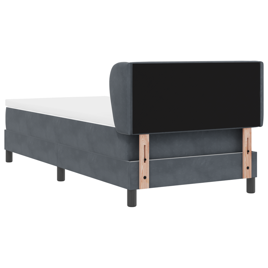 Boxspringbed met matras fluweel donkergrijs 90x200 cm