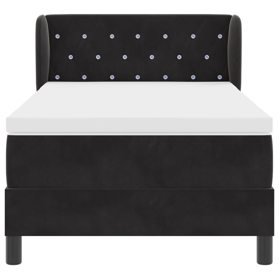 Boxspringbed met matras fluweel zwart 90x200 cm