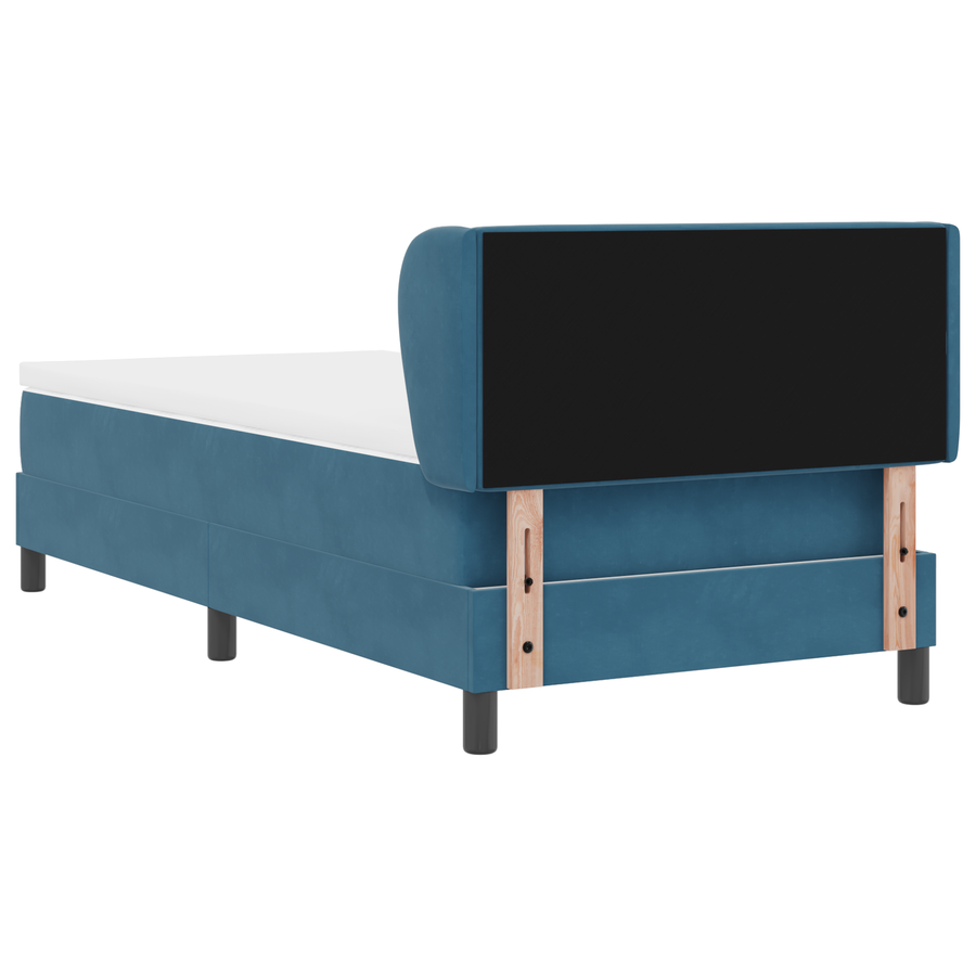 Boxspringbed met matras fluweel donkerblauw 90x200 cm