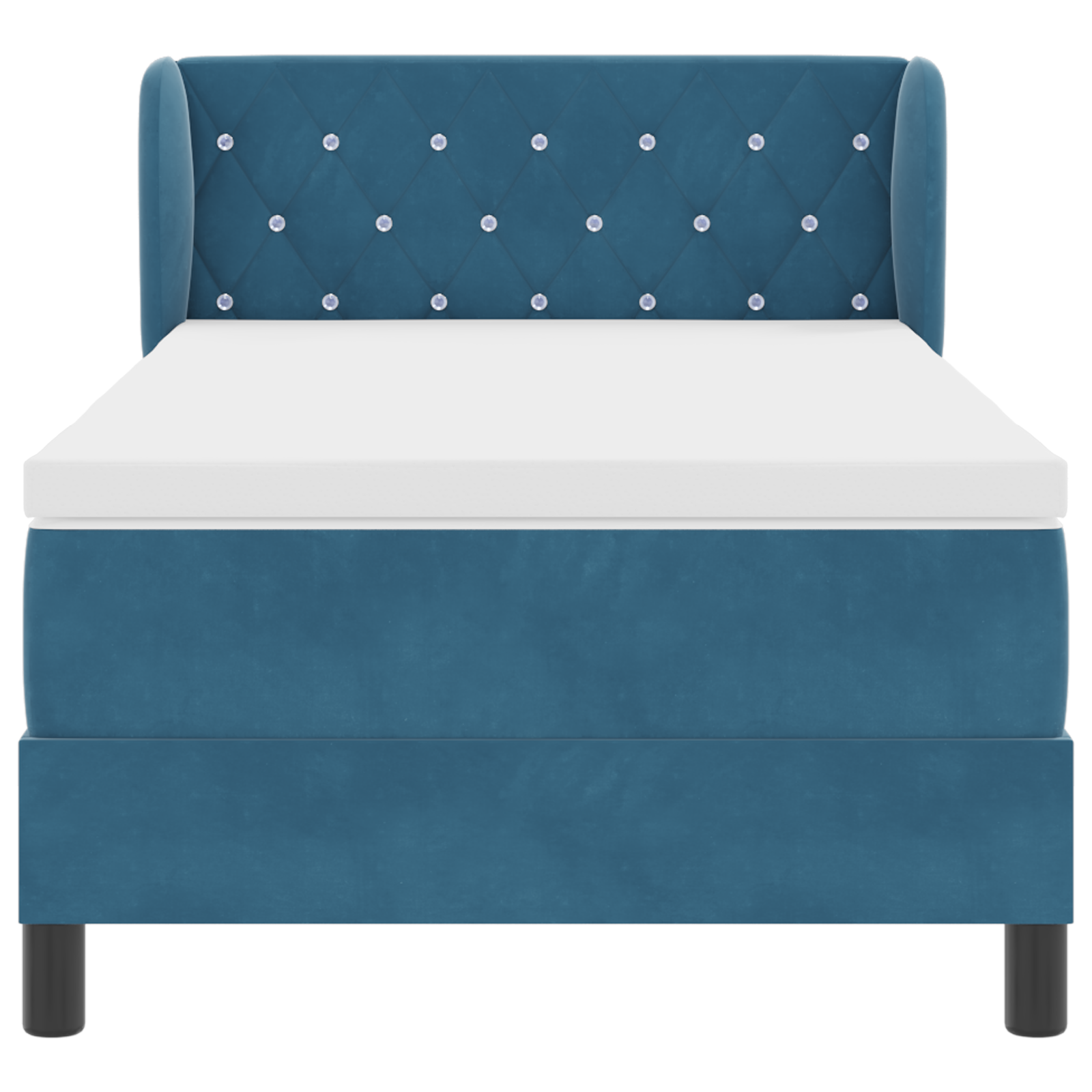 Boxspringbed met matras fluweel donkerblauw 90x200 cm