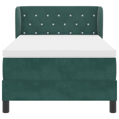 Boxspringbed met matras fluweel donkergroen 100x200 cm