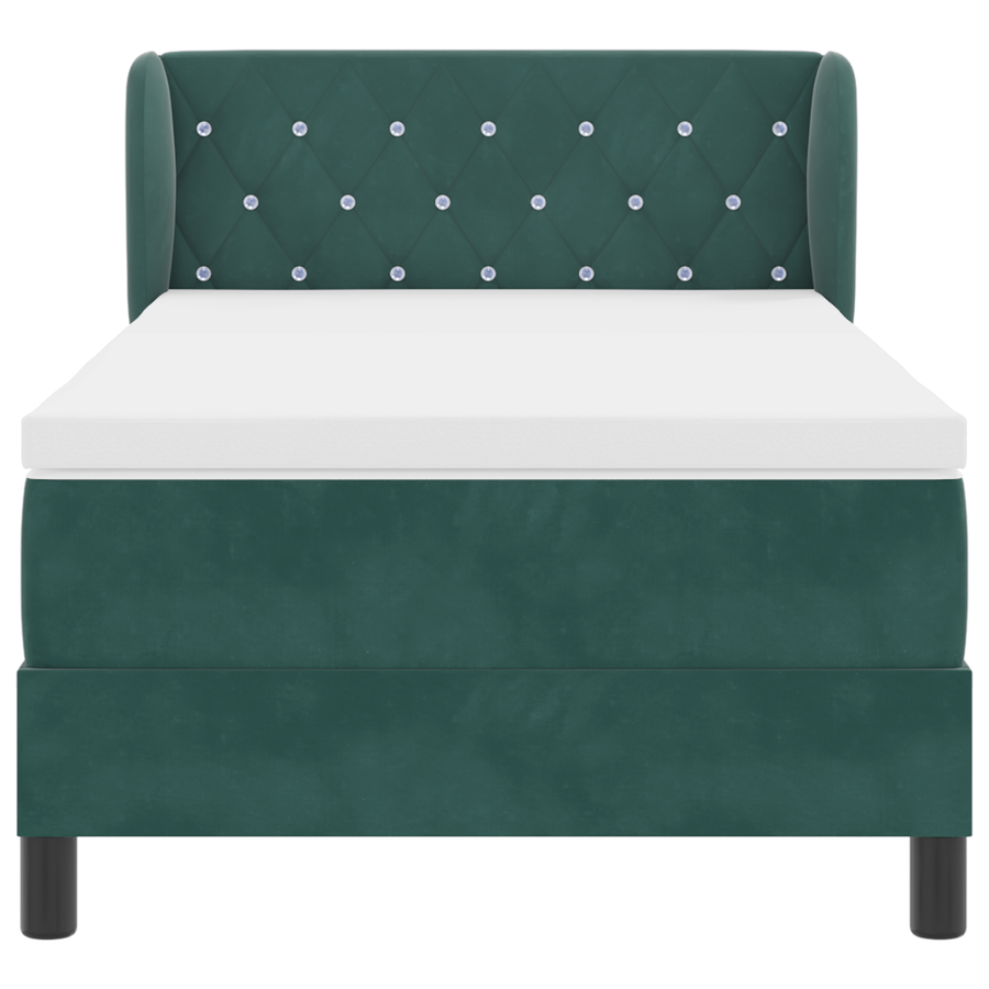 Boxspringbed met matras fluweel donkergroen 100x200 cm