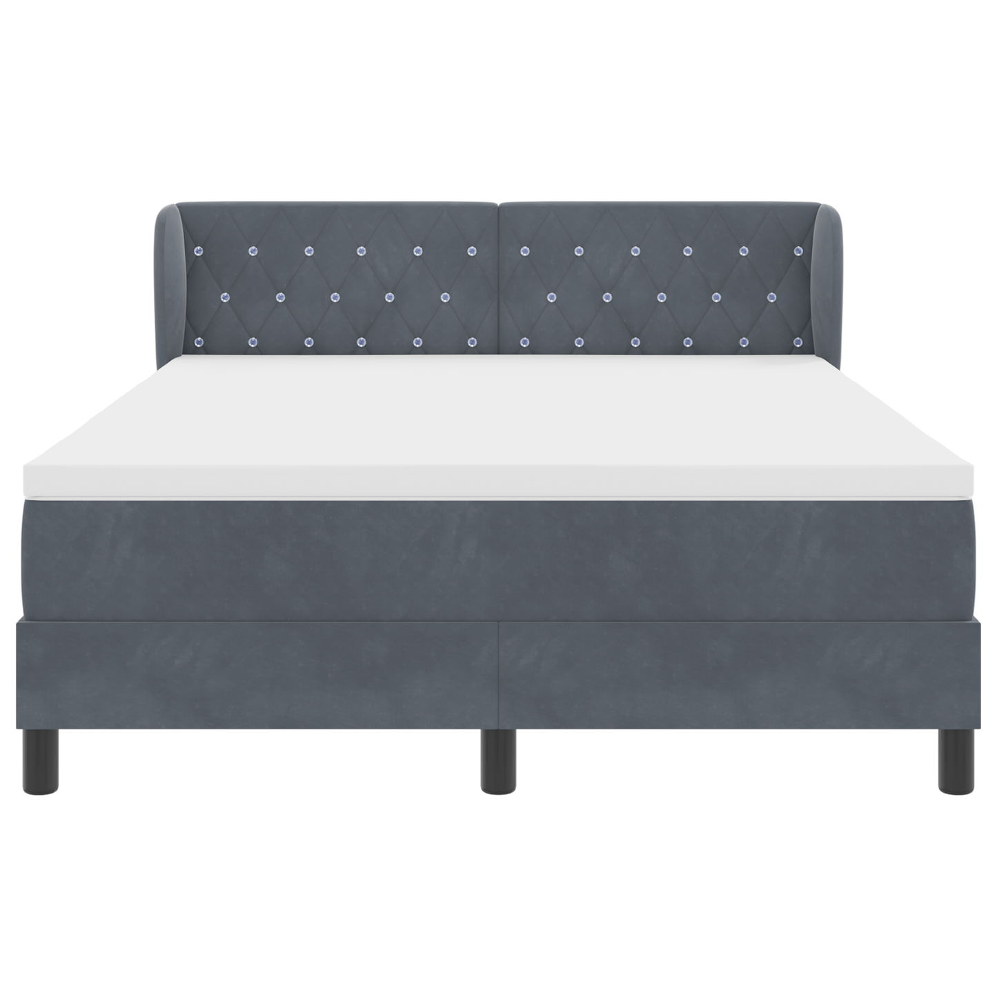Boxspringbed met Matras Donkergrijs 140x190 cm Fluweel
