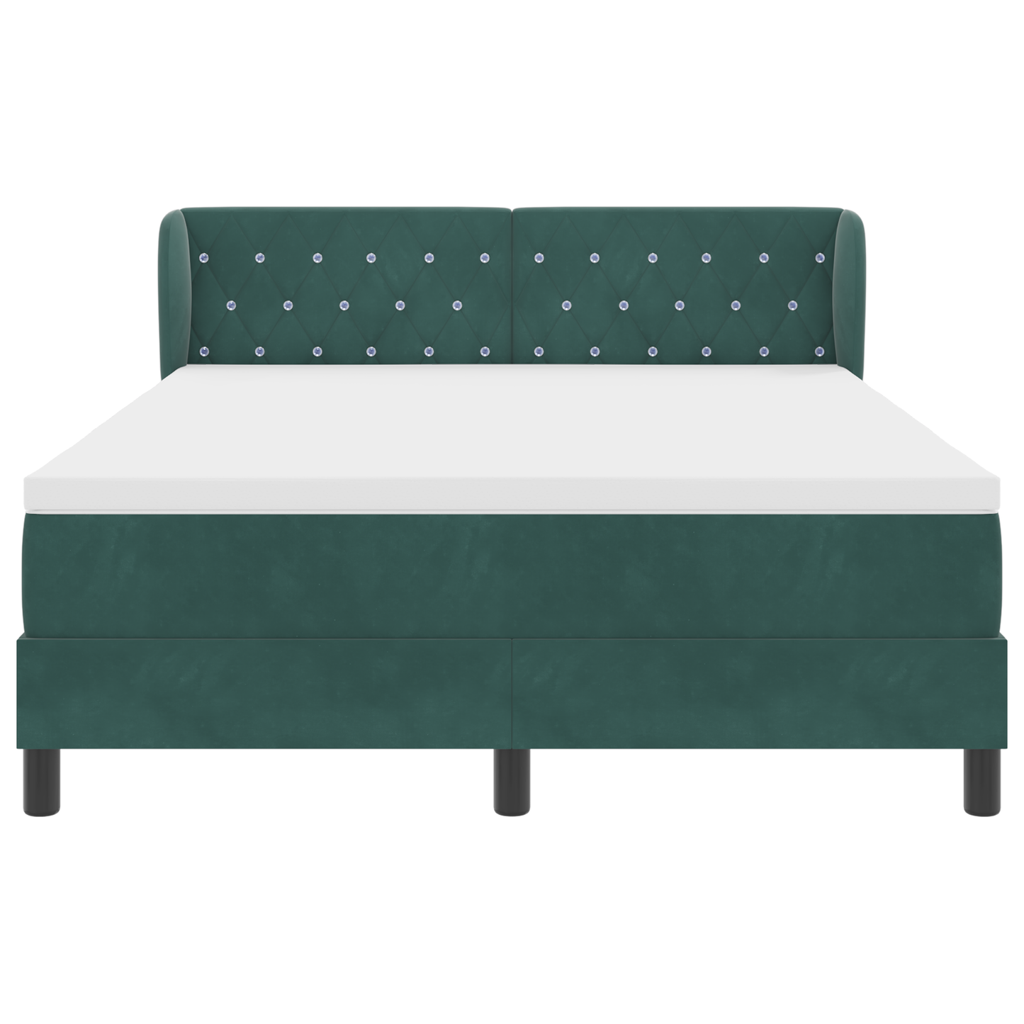 Boxspringbed met matras fluweel donkergroen 140x190 cm