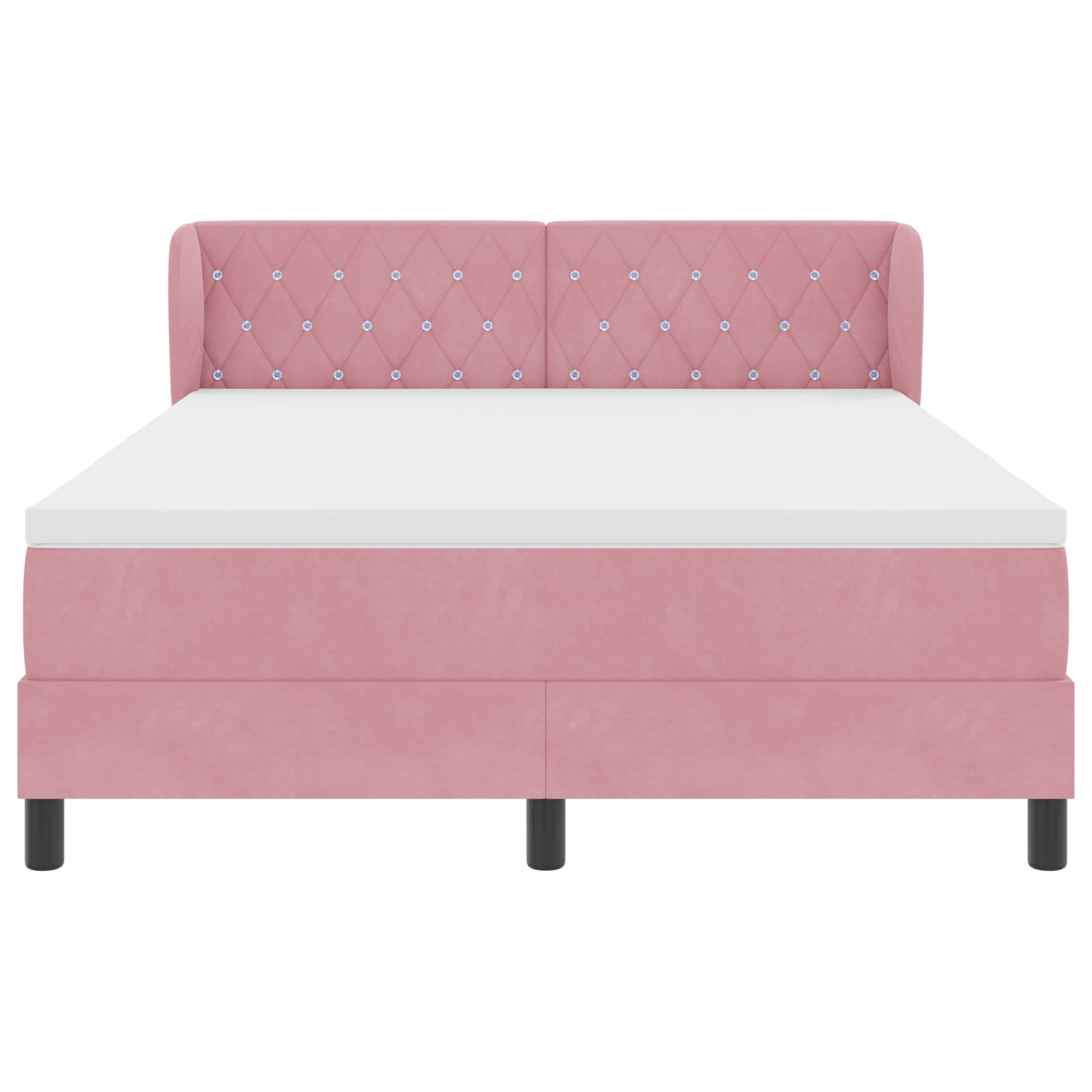 Boxspringbed met matras fluweel roze 140x190 cm