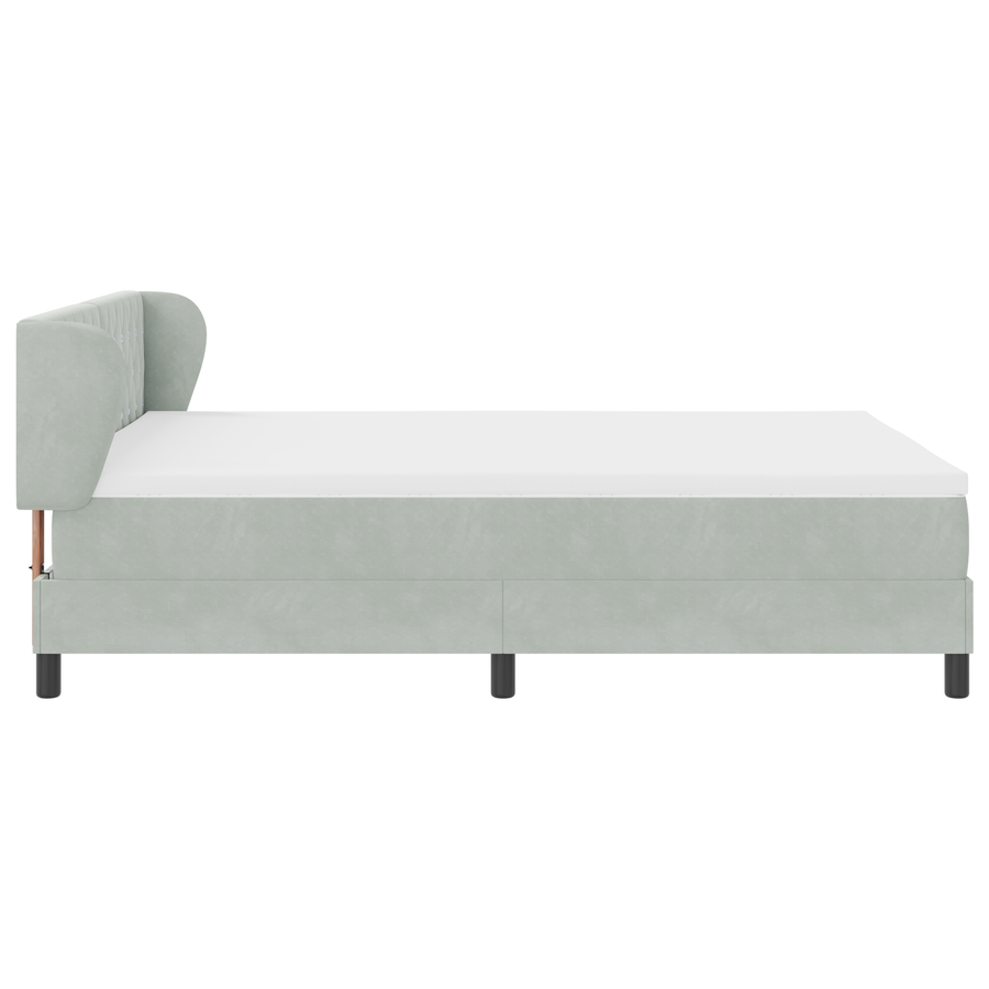 Boxspringbed met matras fluweel lichtgrijs 140x200 cm