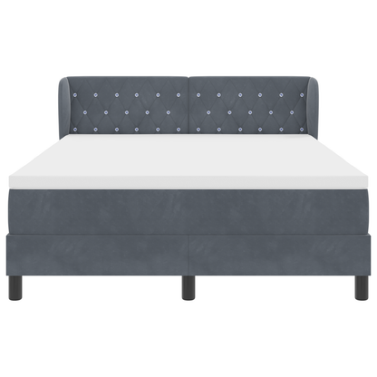 Boxspringbed met matras fluweel donkergrijs 140x200 cm
