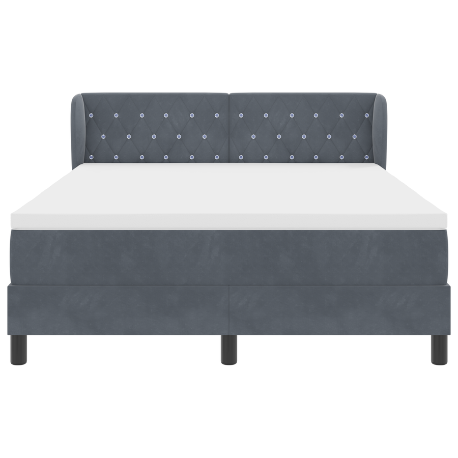 Boxspringbed met matras fluweel donkergrijs 140x200 cm