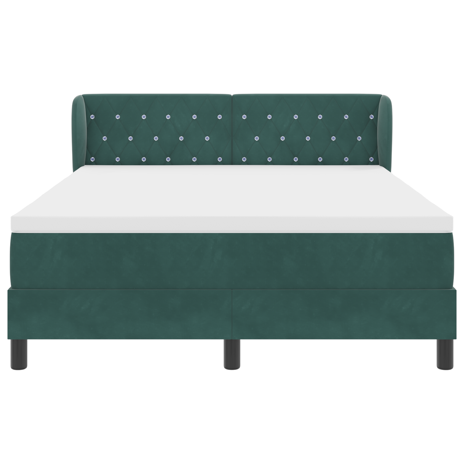 Boxspringbed met matras fluweel donkergroen 140x200 cm