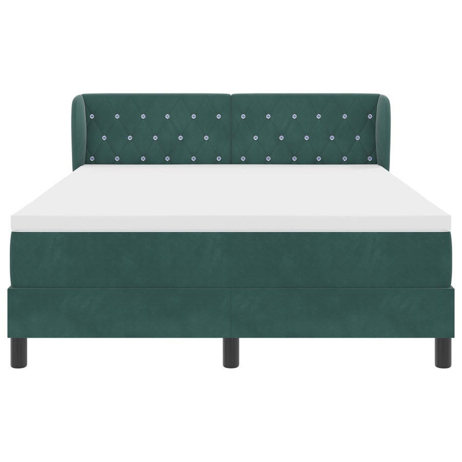 Boxspringbed met matras fluweel donkergroen 140x200 cm