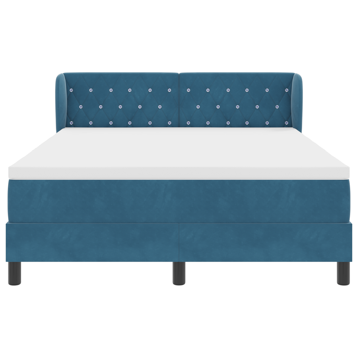 Boxspringbed met matras fluweel donkerblauw 160x200 cm
