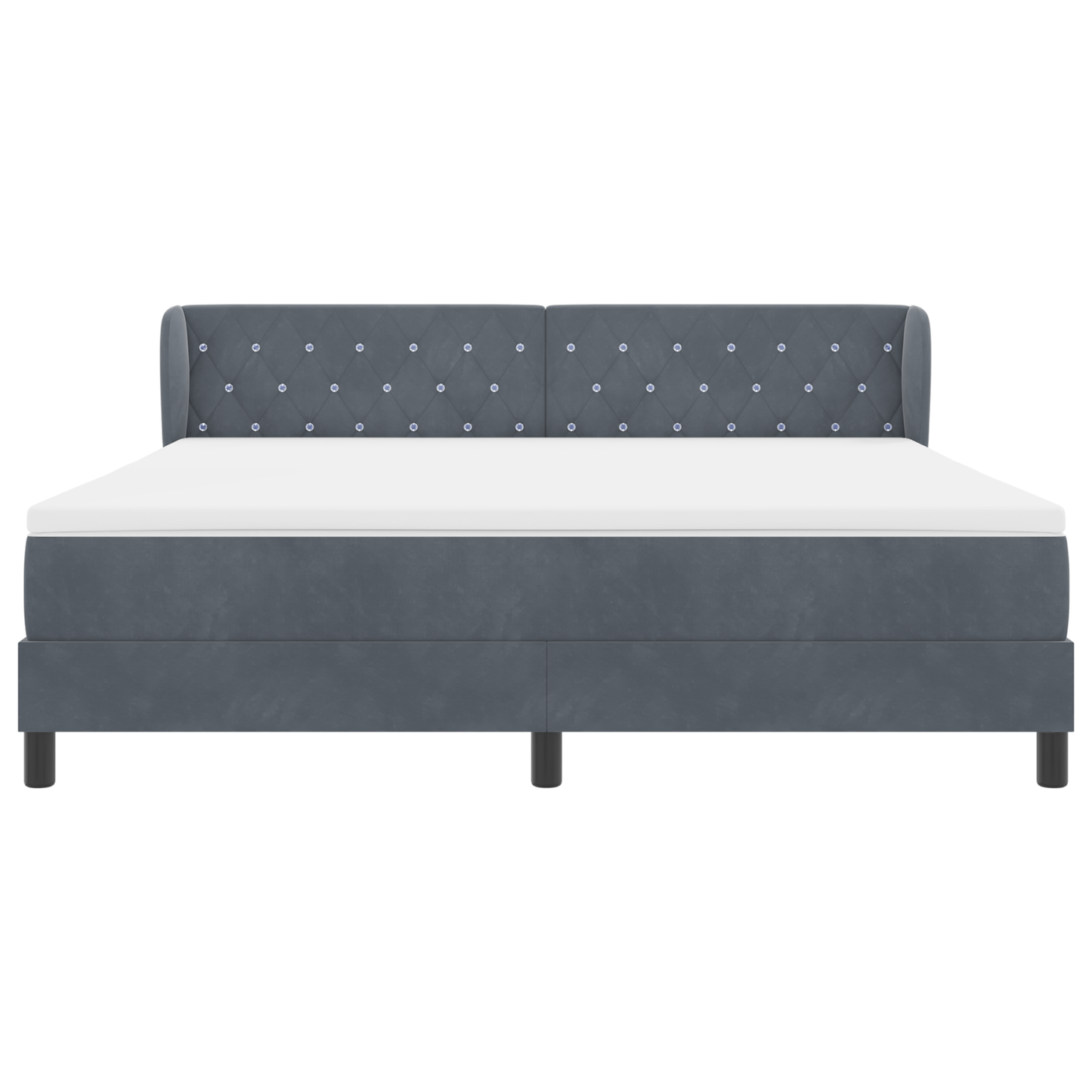 Boxspringbed met matras fluweel donkergrijs 180x200 cm