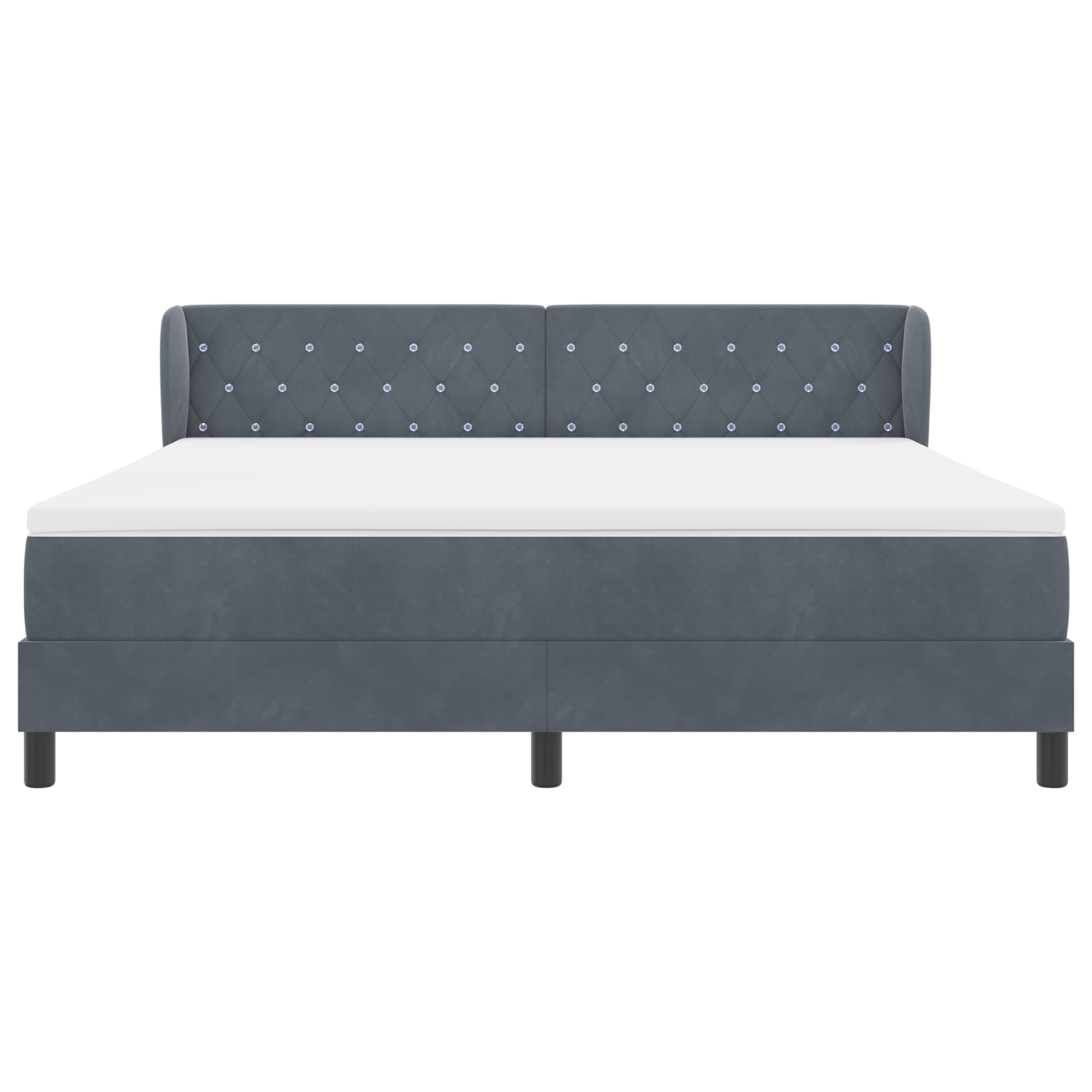 Boxspringbed met matras fluweel donkergrijs 180x200 cm