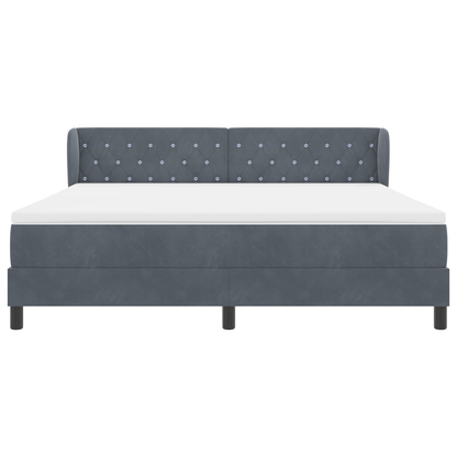 Boxspringbed met matras fluweel donkergrijs 180x200 cm