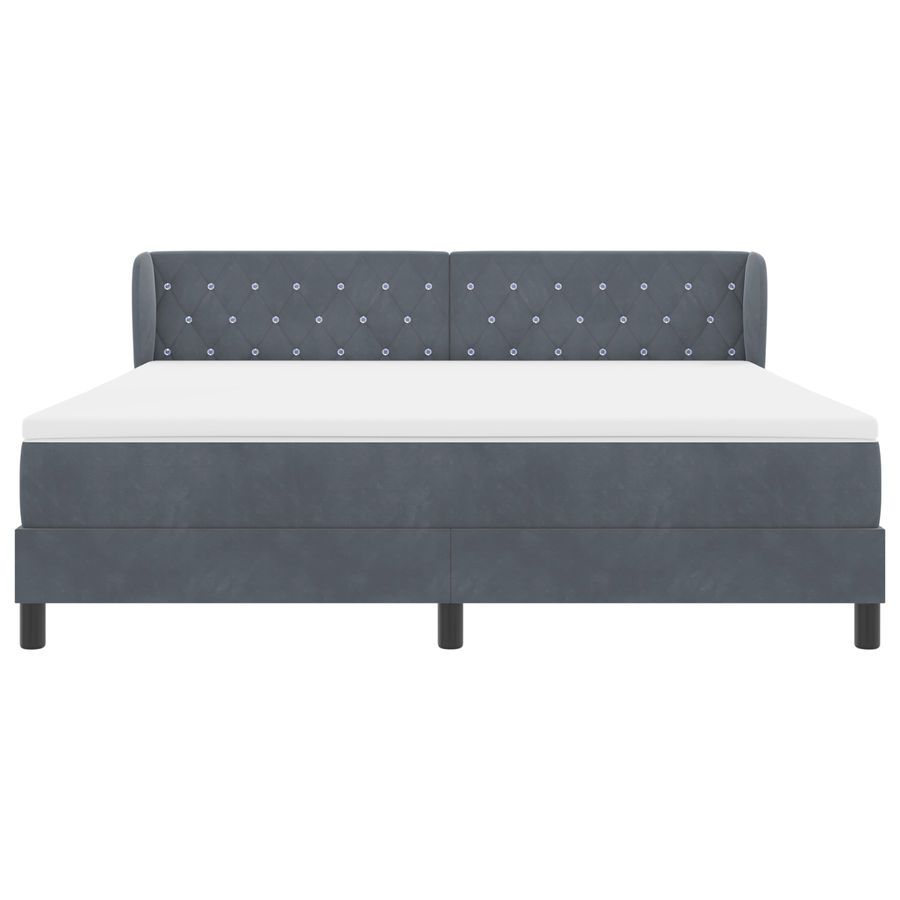 Boxspringbed met matras fluweel donkergrijs 180x200 cm