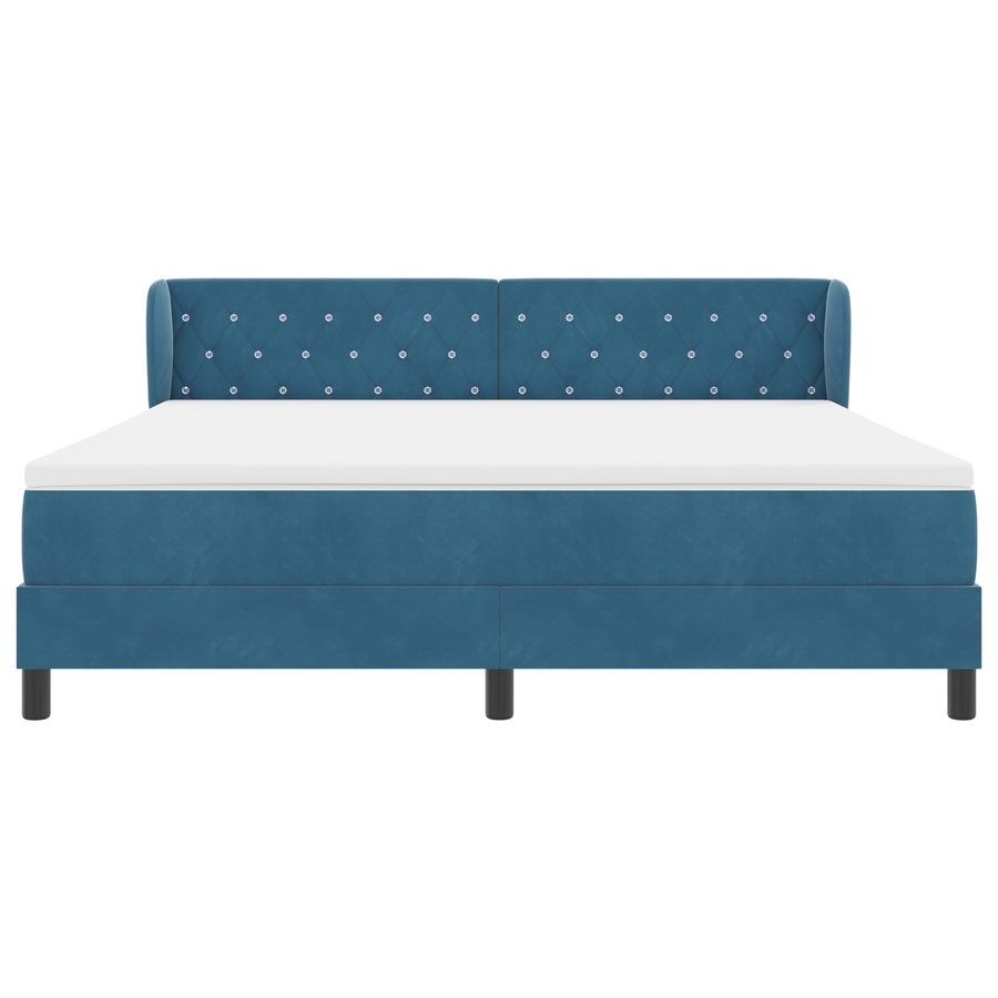 Boxspringbed met matras fluweel donkerblauw 180x200 cm