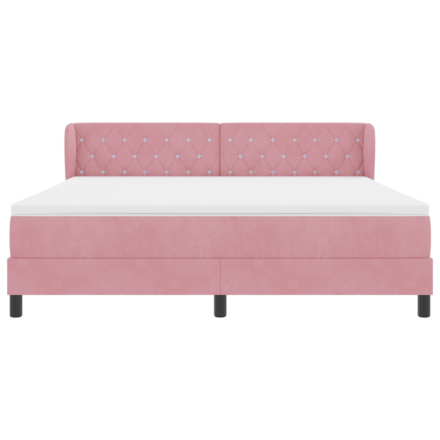 Box Spring Bed met Matras Roze 180x200 cm Fluweel