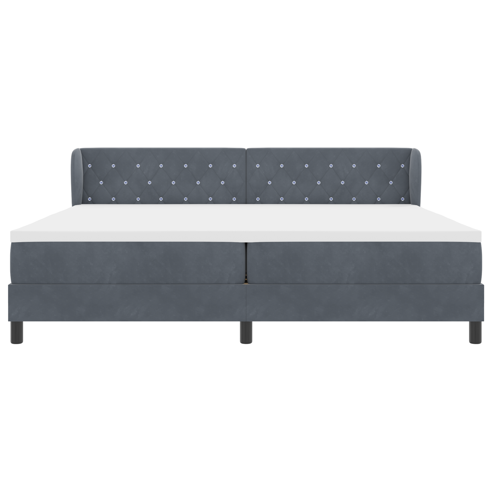 Boxspringbed met matras fluweel donkergrijs 200x200 cm