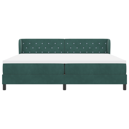 Boxspringbed met matras fluweeldonkergroen 200x200 cm