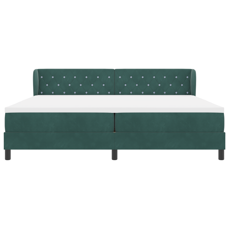 Boxspringbed met matras fluweeldonkergroen 200x200 cm