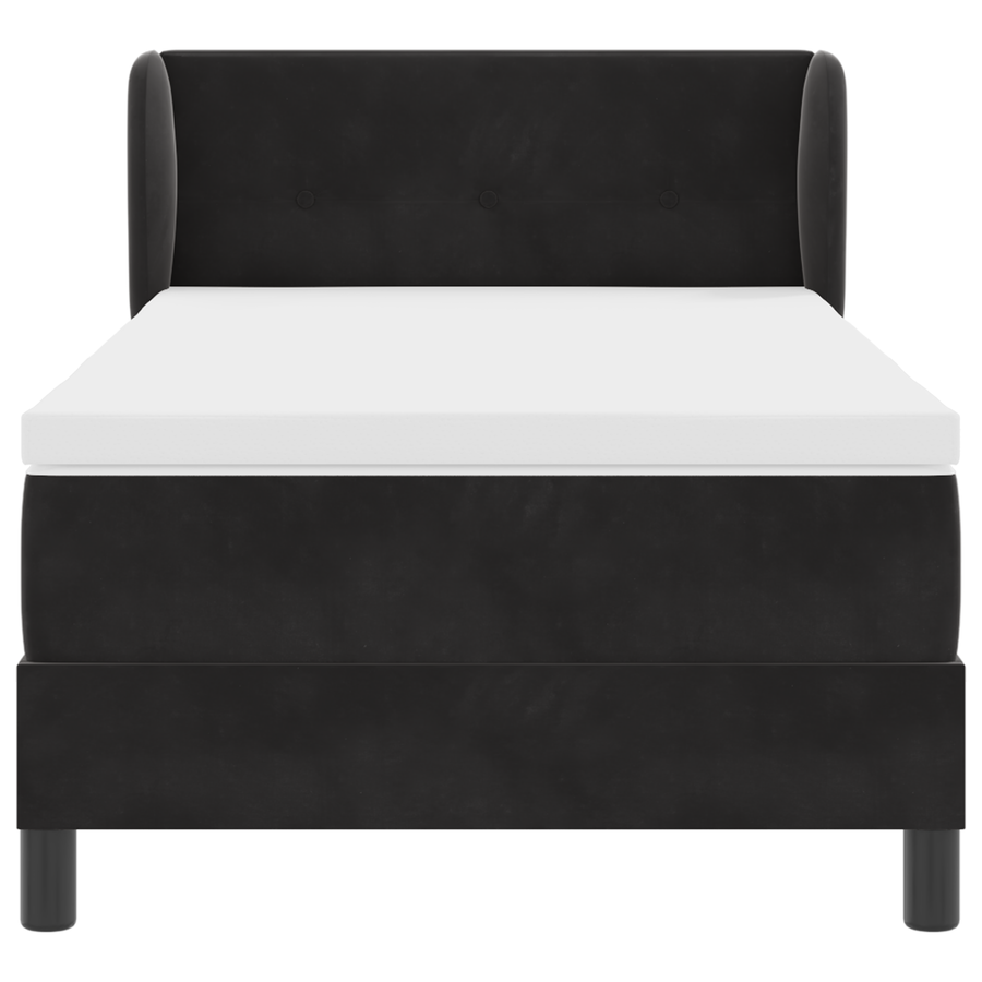 Boxspringbed met matras fluweel zwart 80x200 cm