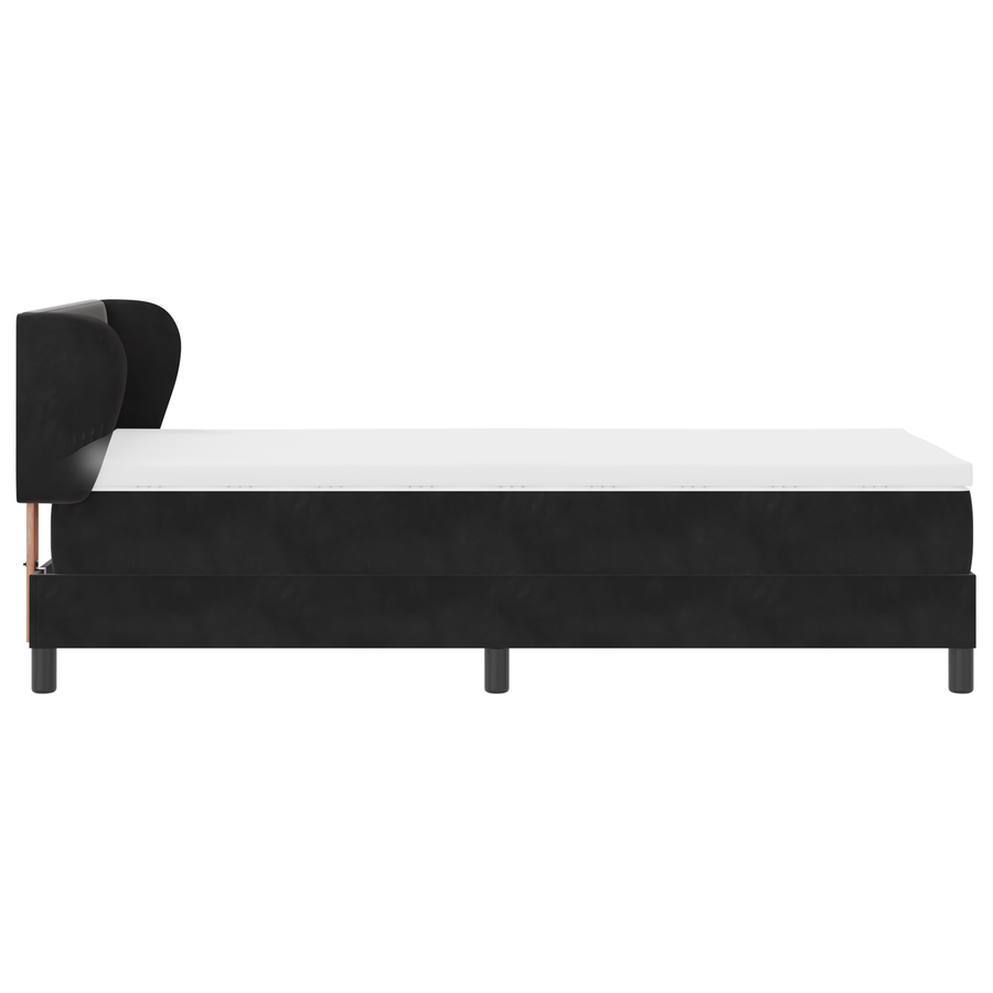 Boxspringbed met matras fluweel zwart 80x200 cm