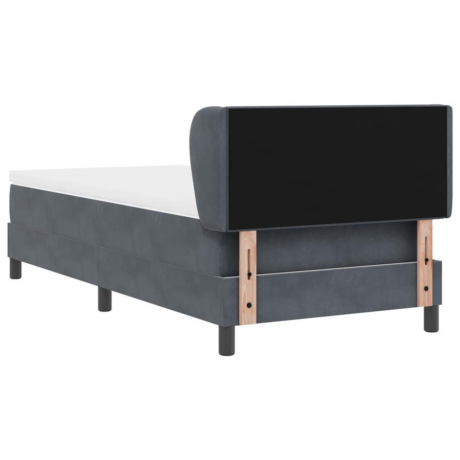 Boxspringbed met matras fluweel donkergrijs 90x190 cm