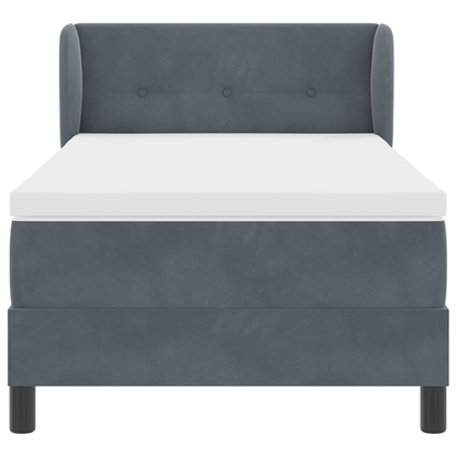 Boxspringbed met matras fluweel donkergrijs 90x200 cm