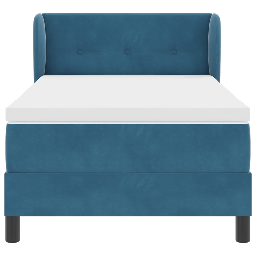 Boxspringbed met matras fluweel donkerblauw 90x200 cm