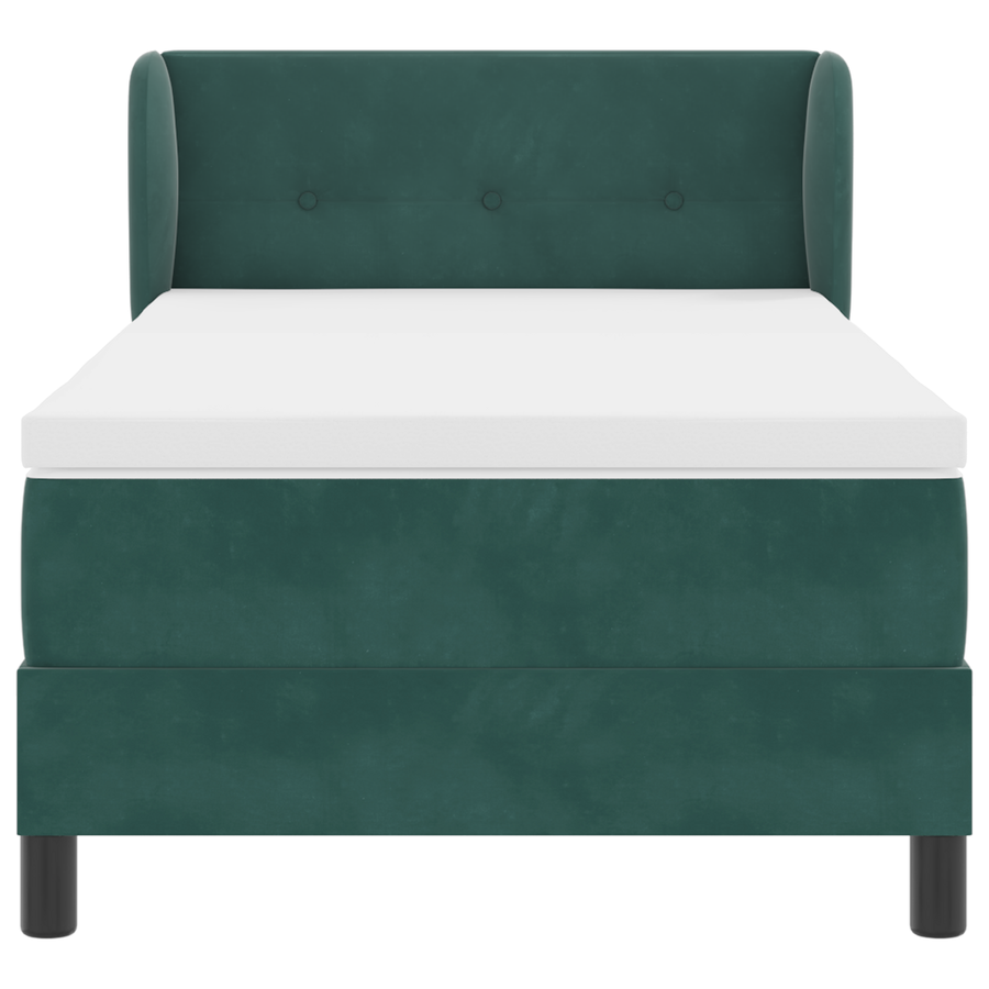 Boxspringbed met matras fluweel donkergroen 100x200 cm